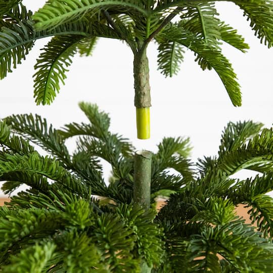 Nearly Natural 4ft. Unlit Artificial Real Touch Fir Christmas Tree in White Decorative Planter